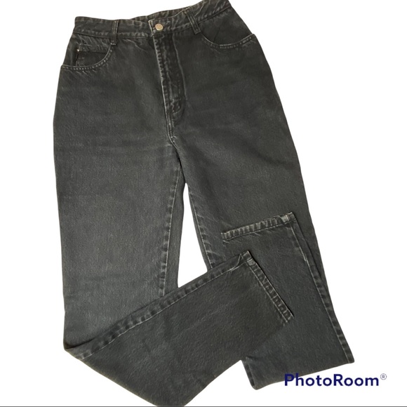 BONGO Denim - Vintage 80’s Original Bongo 12” high waisted washed black mom jeans